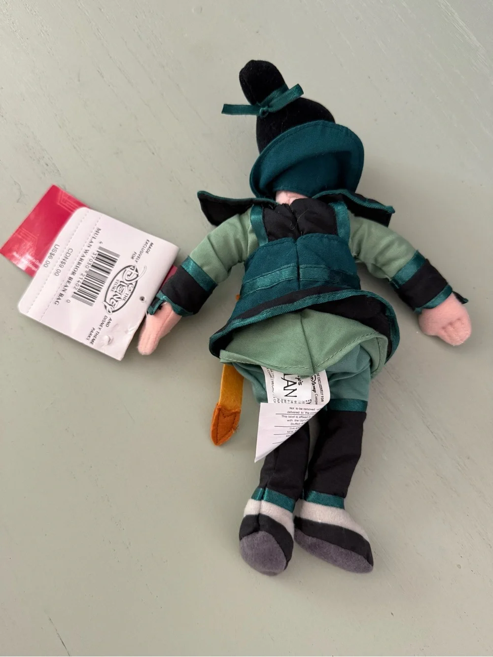 Vintage New NWT The Disney Store Mulan Warrior Bean Bag Plushie 9